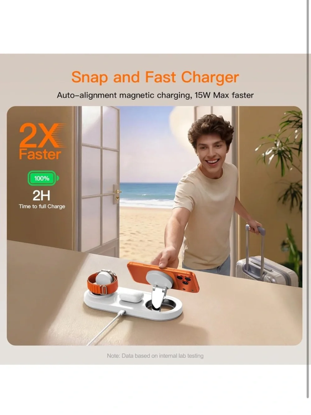 3-in-1 Wireless Charging Station for apple mag-safe charger stand